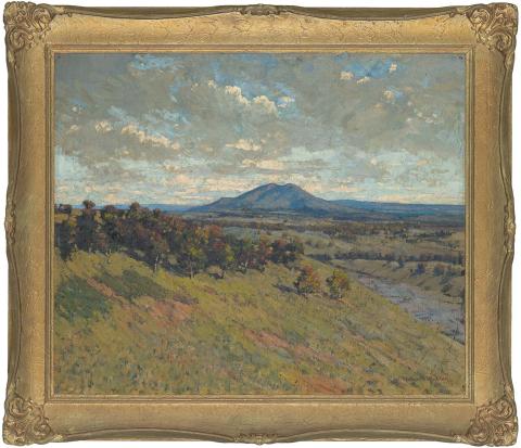 Artwork Mount Delegate (NSW) this artwork made of Oil on canvas, created in 1932-01-01