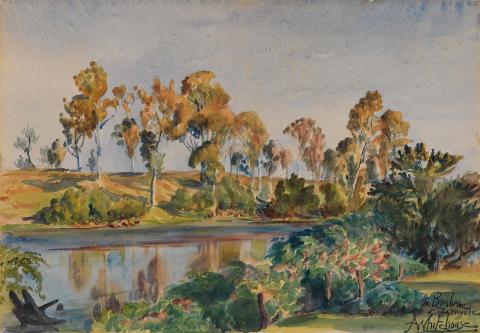 Artwork The Brisbane at Fernvale this artwork made of Watercolour on paper, created in 1926-01-01