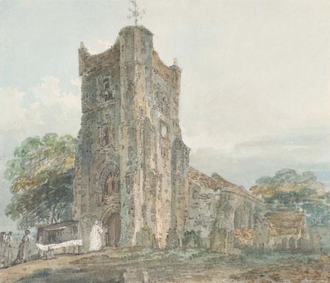 Artwork Church at Newark this artwork made of Watercolour over pencil on wove paper, created in 1789-01-01