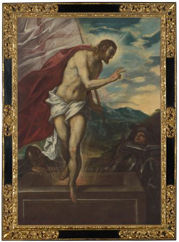 Artwork Cristo risorgente (The risen Christ) this artwork made of Oil on canvas, created in 1550-01-01