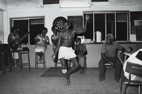 Artwork Man dancing, Thursday Island, Torres Strait (from 'Journeys north' portfolio) this artwork made of Gelatin silver photograph on paper, created in 1987-01-01