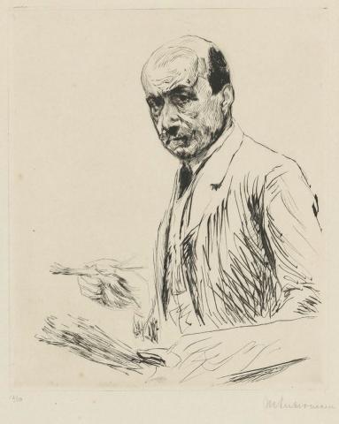 Artwork Selbstportrat (Self portrait) this artwork made of Drypoint on paper, created in 1908-01-01