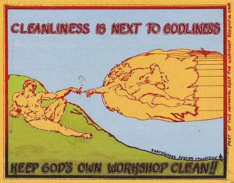 Artwork Cleanliness is next to Godliness this artwork made of Screenprint on yellow paper, created in 1972-01-01
