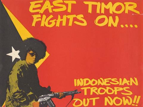 Artwork East Timor fights on this artwork made of Screenprint and photo-screenprint on paper, created in 1978-01-01