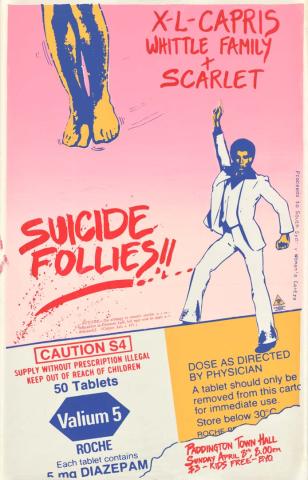 Artwork Suicide follies this artwork made of Screenprint on paper, created in 1975-01-01