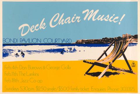 Artwork Deck chair music this artwork made of Screenprint on paper, created in 1979-01-01