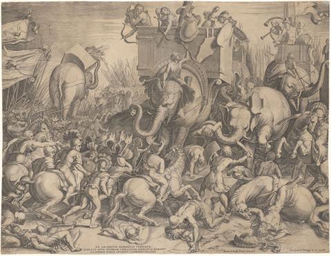 Artwork Battle of Hannibal this artwork made of Photogravure reproduction of an engraving, created in 1550-01-01