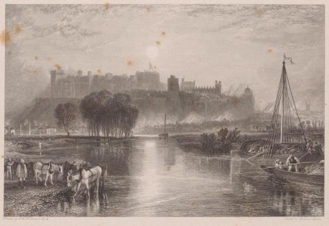 Artwork Windsor Castle, Berkshire (from 'Picturesque views in England and Wales') this artwork made of Engraving on paper, created in 1831-01-01