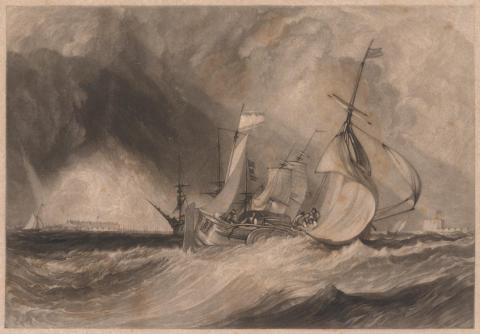Artwork Mouth of the River Humber (from 'The rivers of England') this artwork made of Etching and mezzotint on laid paper, created in 1826-01-01