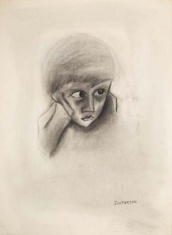 Artwork Head of a boy this artwork made of Charcoal on wove paper mounted on cardboard, created in 1956-01-01