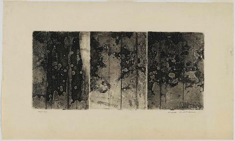Artwork Landscape triptych no. 1 this artwork made of Sugar aquatint, engraving, drypoint on wove paper, created in 1962-01-01