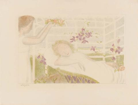 Artwork Allegorie (no. 1 from 'Amour' suite) this artwork made of Colour lithograph on wove paper, created in 1892-01-01
