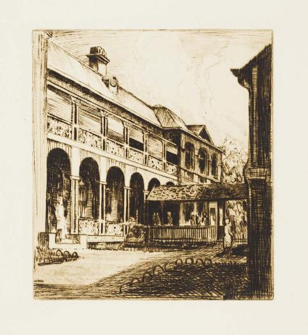 Artwork Girls' Grammar School this artwork made of Drypoint on thick cream wove paper, created in 1936-01-01
