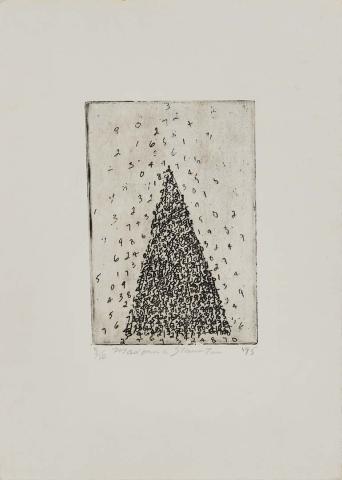 Artwork Untitled (triangle) this artwork made of Etching on paper, created in 1995-01-01