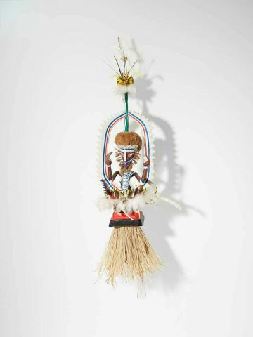 Artwork Tokatokoi this artwork made of Headdress: wood, feathers, synthetic polymer paint, grass fibre, created in 2011-01-01