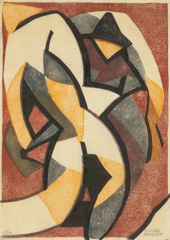 Artwork Love on Ice this artwork made of Colour linocut on japon paper