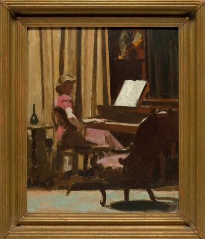 Artwork Interior this artwork made of Oil on composition board, created in 1943-01-01