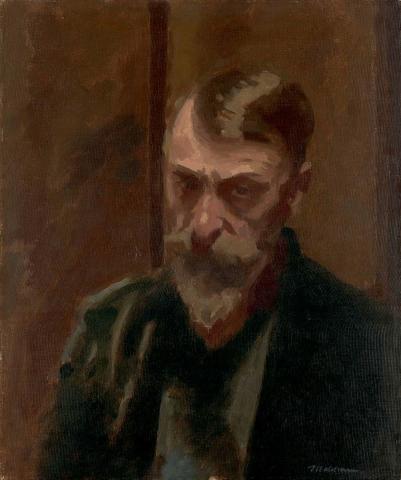 Artwork Self portrait this artwork made of Oil on composition board, created in 1932-01-01