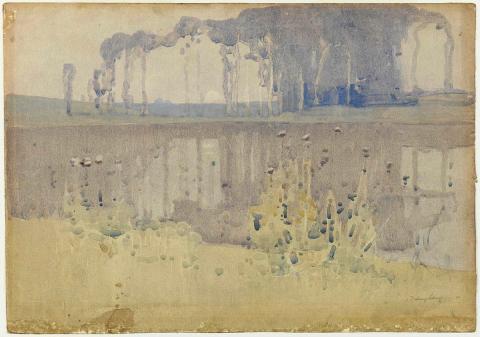 Artwork (Reflections) this artwork made of Watercolour on cream wove paper, created in 1900-01-01