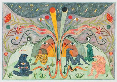 Artwork Silo this artwork made of Gouache, watercolour and ink on paper, created in 2023-01-01