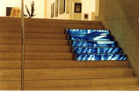 Artwork Steps to a disintegration this artwork made of Assemblage of photographic transparencies, illuminated, on perspex and steel boxes, created in 1991-01-01