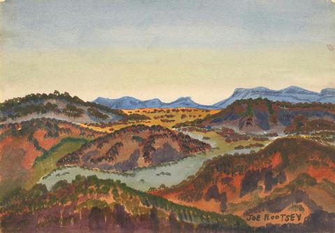 Artwork (Wakooka, inland from Barrow Point) this artwork made of Watercolour on paper, created in 1959-01-01