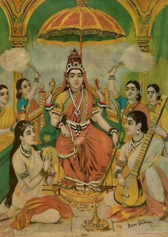 Artwork Ambika this artwork made of Oleograph with Moti embellishment , created in 1894-01-01