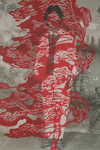 Artwork Drifting Toward the Red Star this artwork made of Oil on canvas 