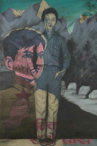 Artwork Drifting Toward the Red Star this artwork made of Oil on canvas