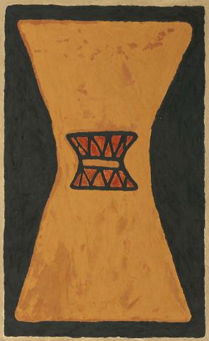 Artwork Kalkurupe Yal (from 'Garpa / Ground Paintings' series) this artwork made of Organic material on paper, created in 2023-01-01