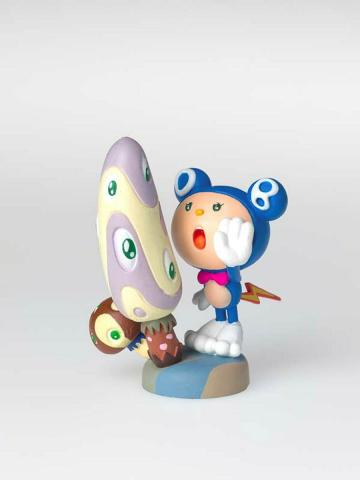 Artwork Mr. DOB & Mushrooms / Light Blue (from the 'SUPERFLAT MUSEUM' series by Takashi Murakami) this artwork made of Figurine (lacquer paint, PVC plastic, ABS plastic), white cardboard box, leaflets, created in 2003-01-01