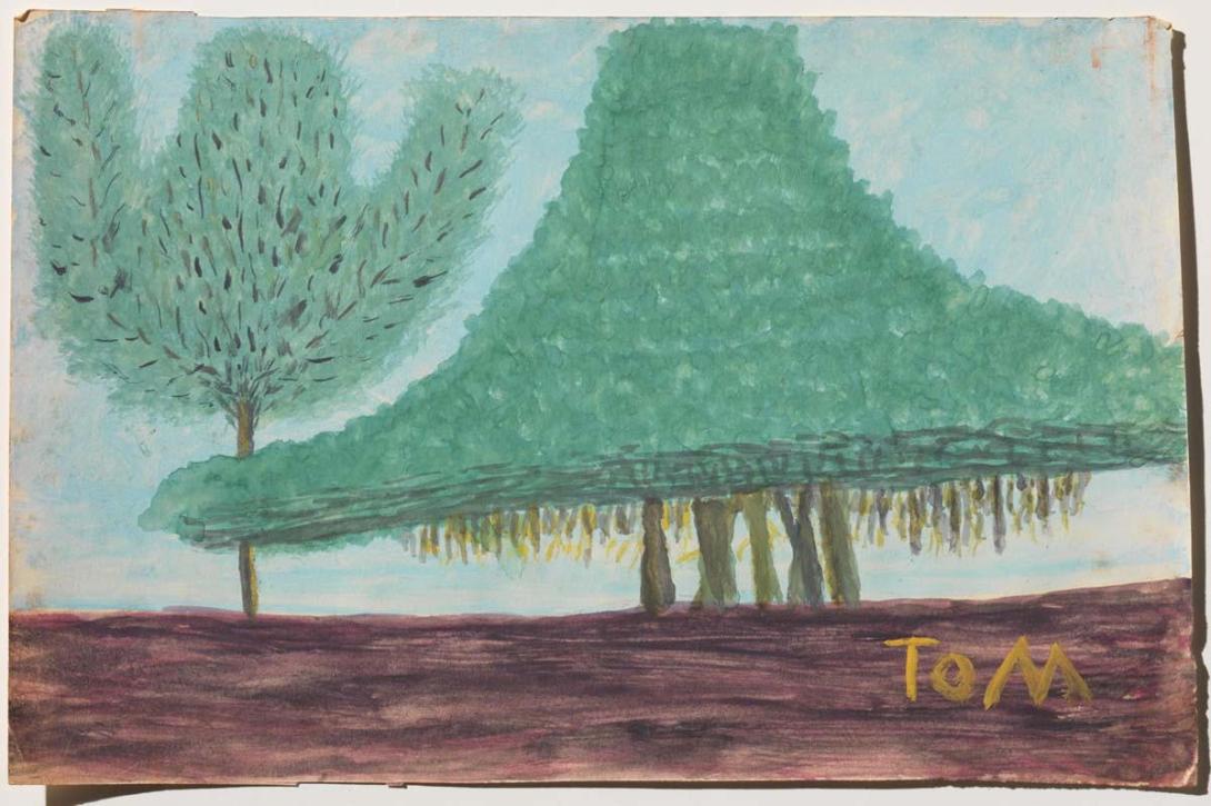 Artwork (Two trees) this artwork made of Gouache on paper