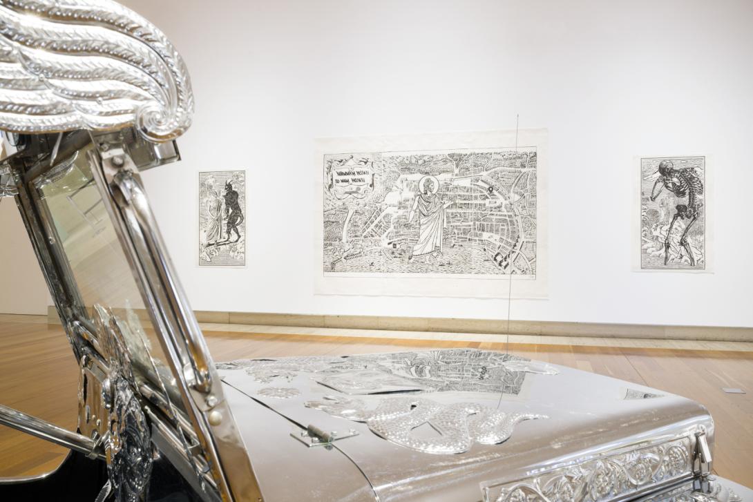 Works by Isabel and Alfredo Aquilizan and Natee Utarit installed at QAG for 'The God of Small Things', August 2025 / © The artists / Photograph: C Callistemon, QAGOMA