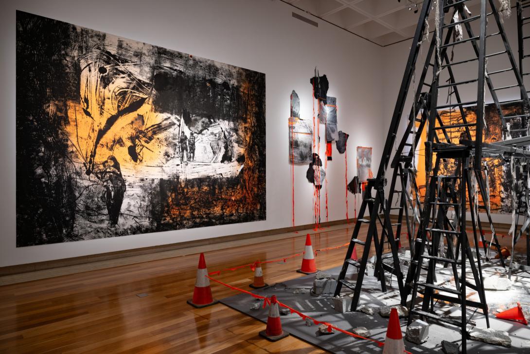 An installation view of a gallery space