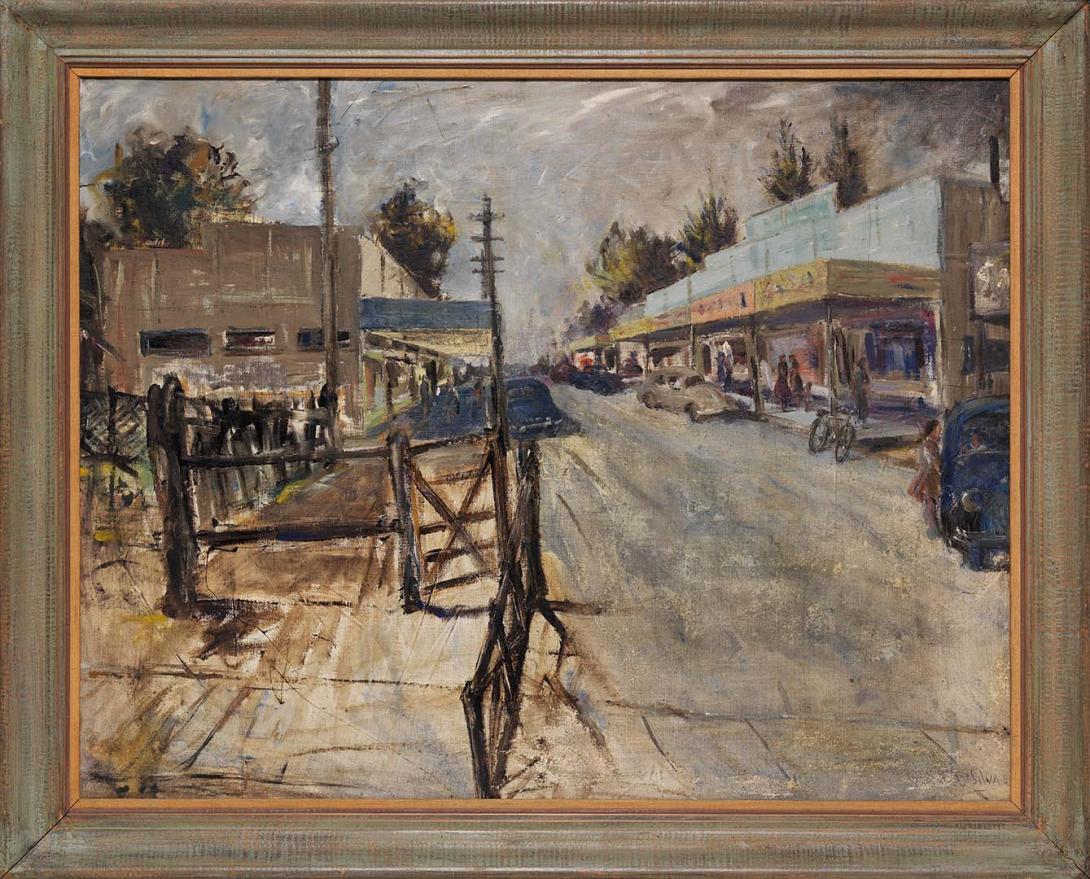 Artwork Zillmere this artwork made of Oil on canvas on composition board, created in 1957-01-01