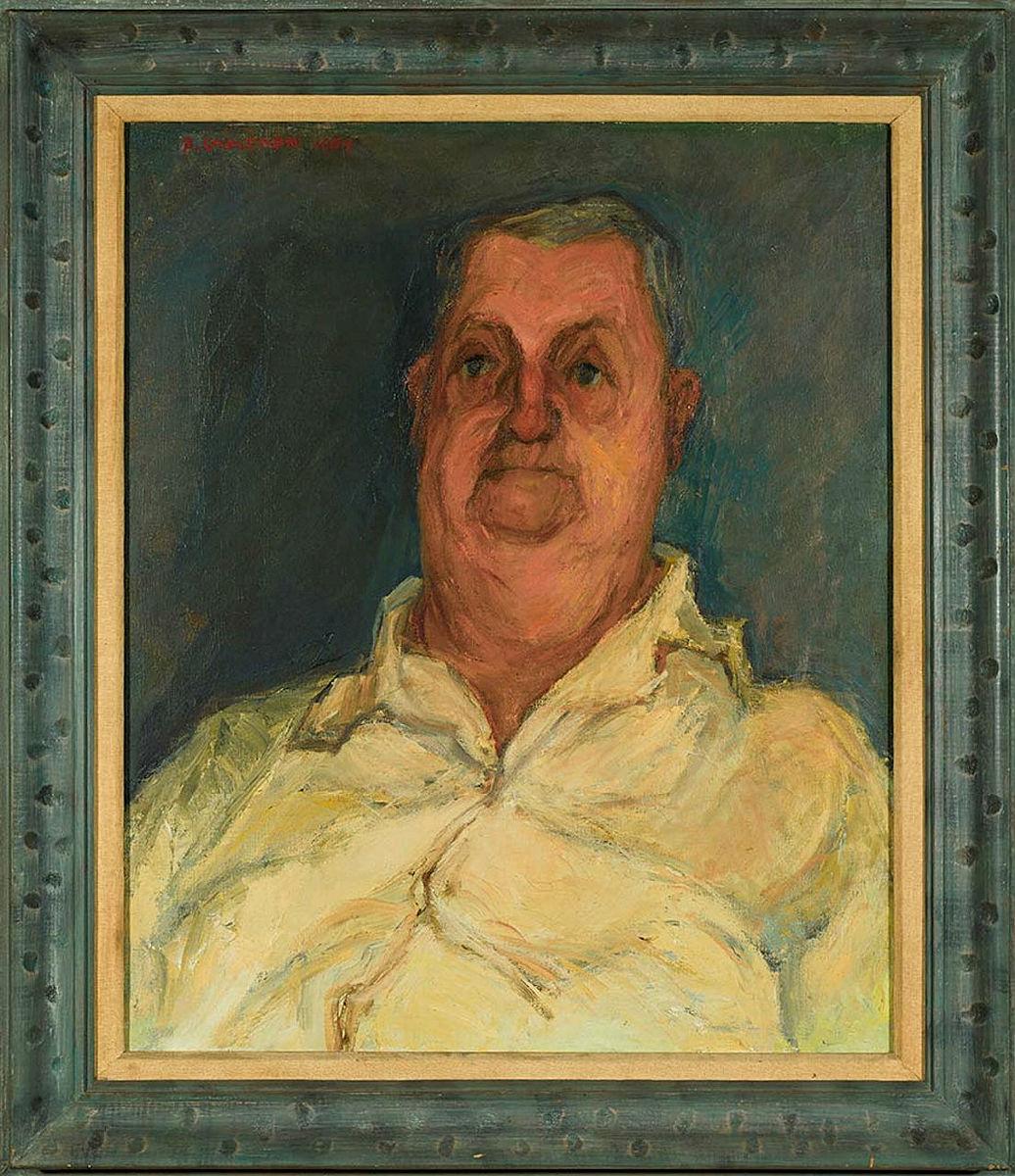 Artwork Dr J.V. Duhig this artwork made of Oil on canvas, created in 1959-01-01