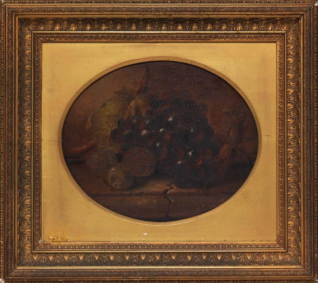 Artwork Still life this artwork made of Oil on canvas on composition board, created in 1888-01-01