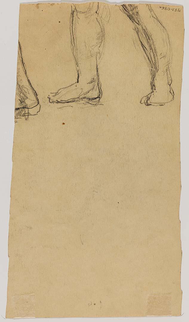 Artwork Untitled (sketch of legs) this artwork made of Pencil on thick cream wove paper, created in 1920-01-01