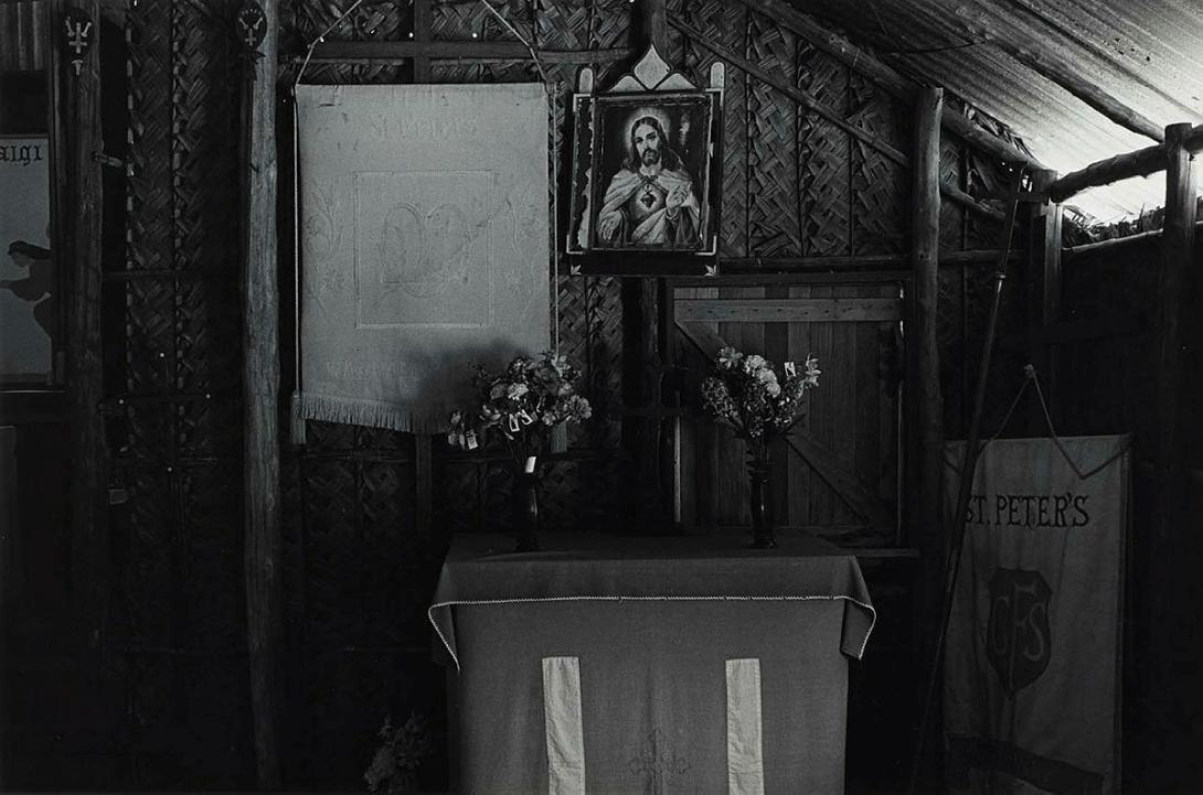 Artwork Church interior, Yorke Island, Torres Strait (from 'Journeys north' portfolio) this artwork made of Gelatin silver photograph on paper, created in 1987-01-01