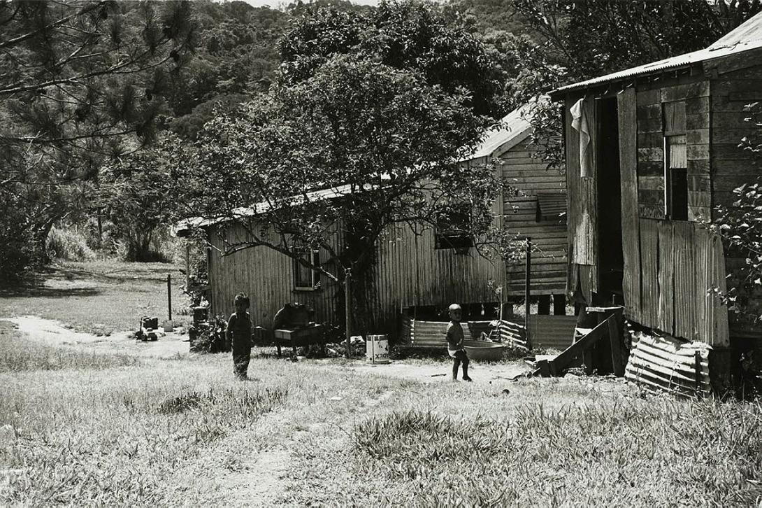 Artwork Back of cottages, Mantaka, NQ (from 'Journeys north' portfolio) this artwork made of Gelatin silver photograph on paper, created in 1986-01-01