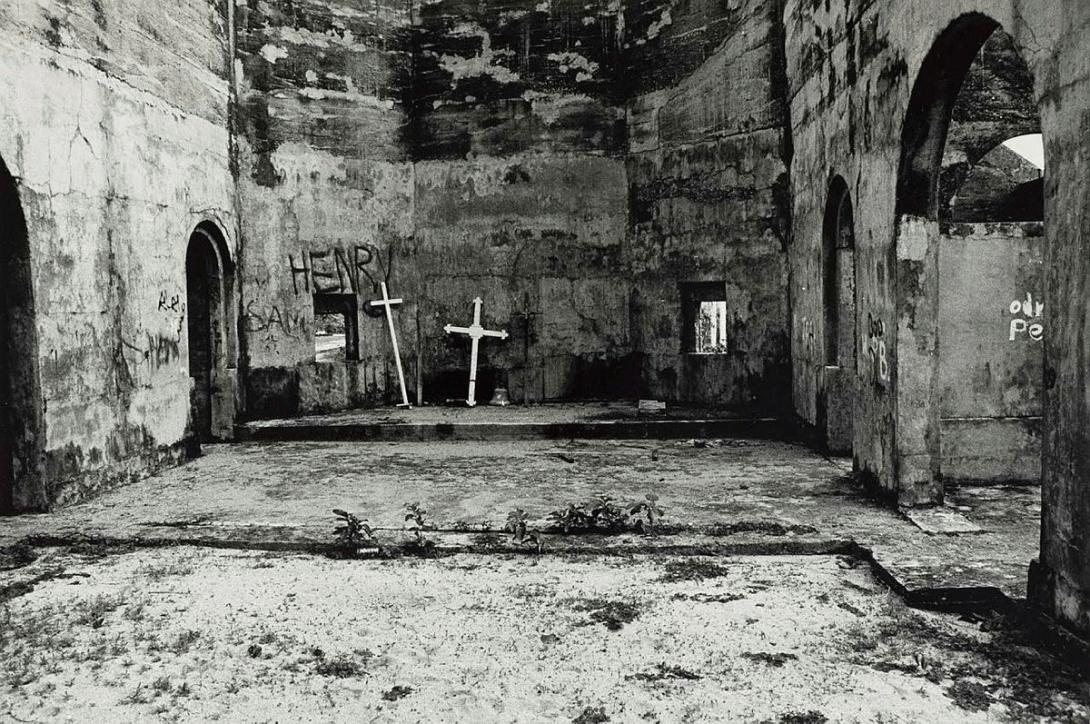 Artwork Church without roof, Coconut Island, Torres Strait (from 'Journeys north' portfolio) this artwork made of Gelatin silver photograph on paper, created in 1987-01-01