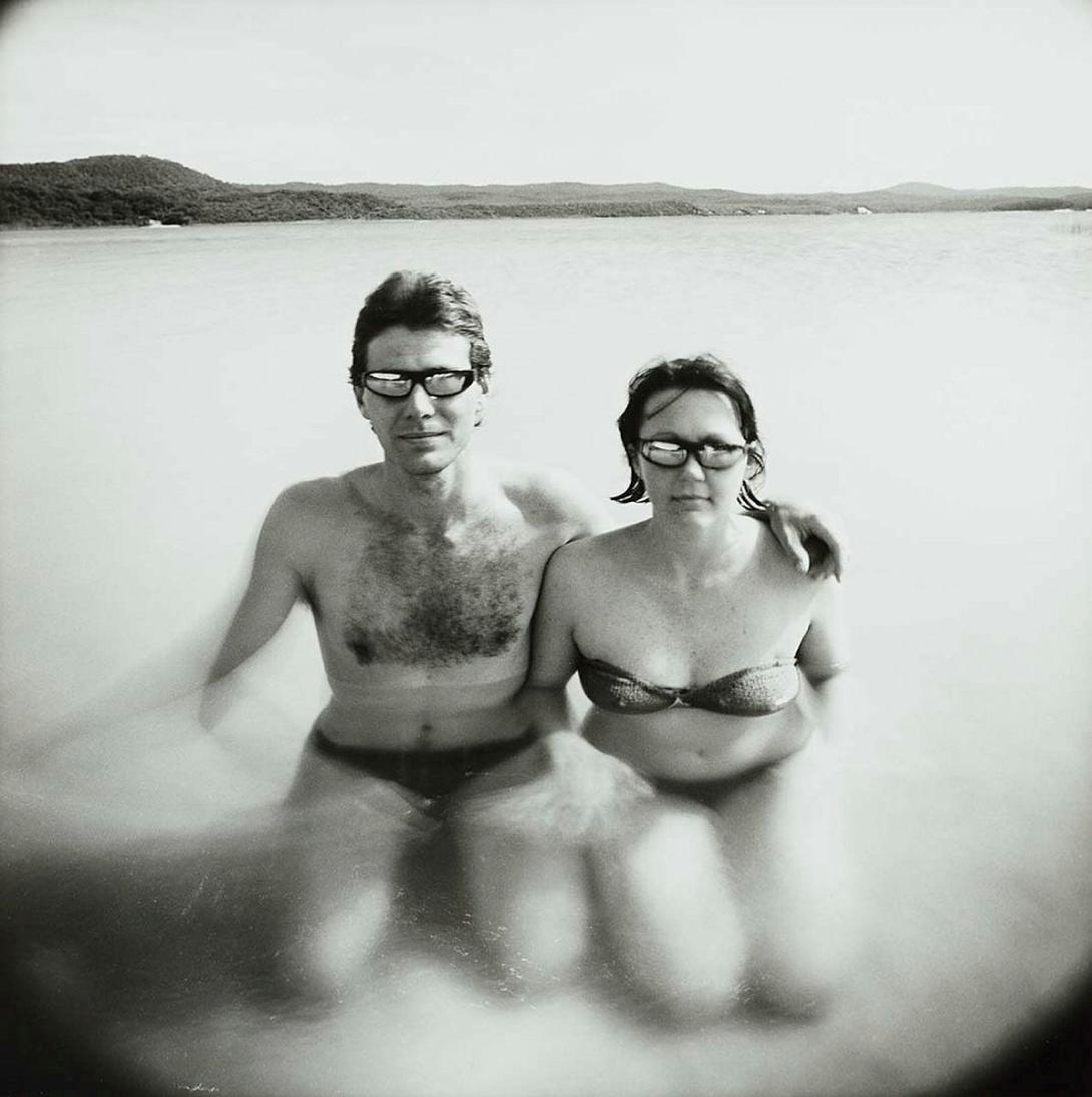 Artwork My brother-in-law Graham Marshall and his wife at Blue Lagoon, Moreton Island (from 'Journeys north' portfolio) this artwork made of Gelatin silver photograph on paper, created in 1986-01-01