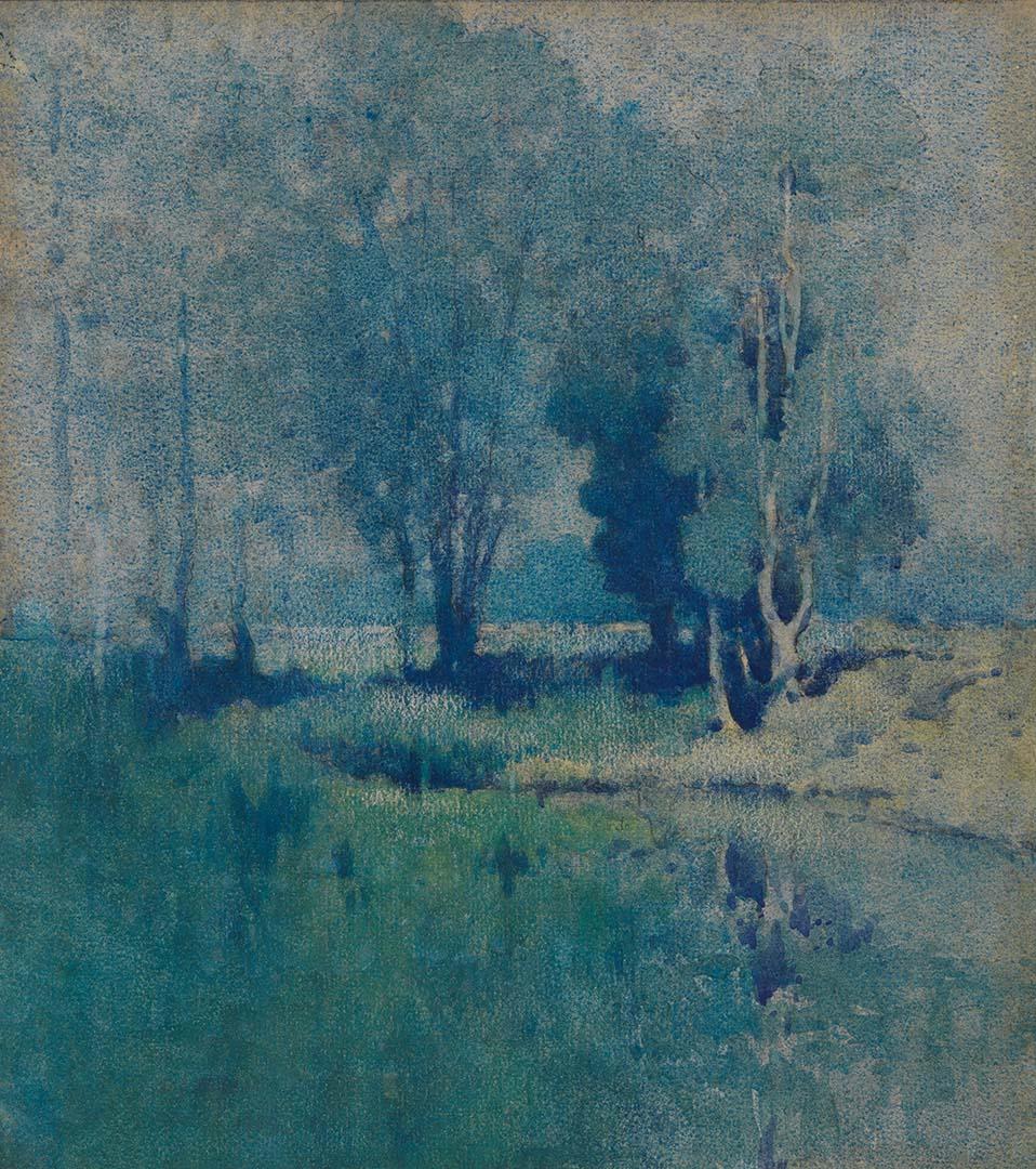 Artwork Moon in the swamp this artwork made of Watercolour on paper, created in 1909-01-01