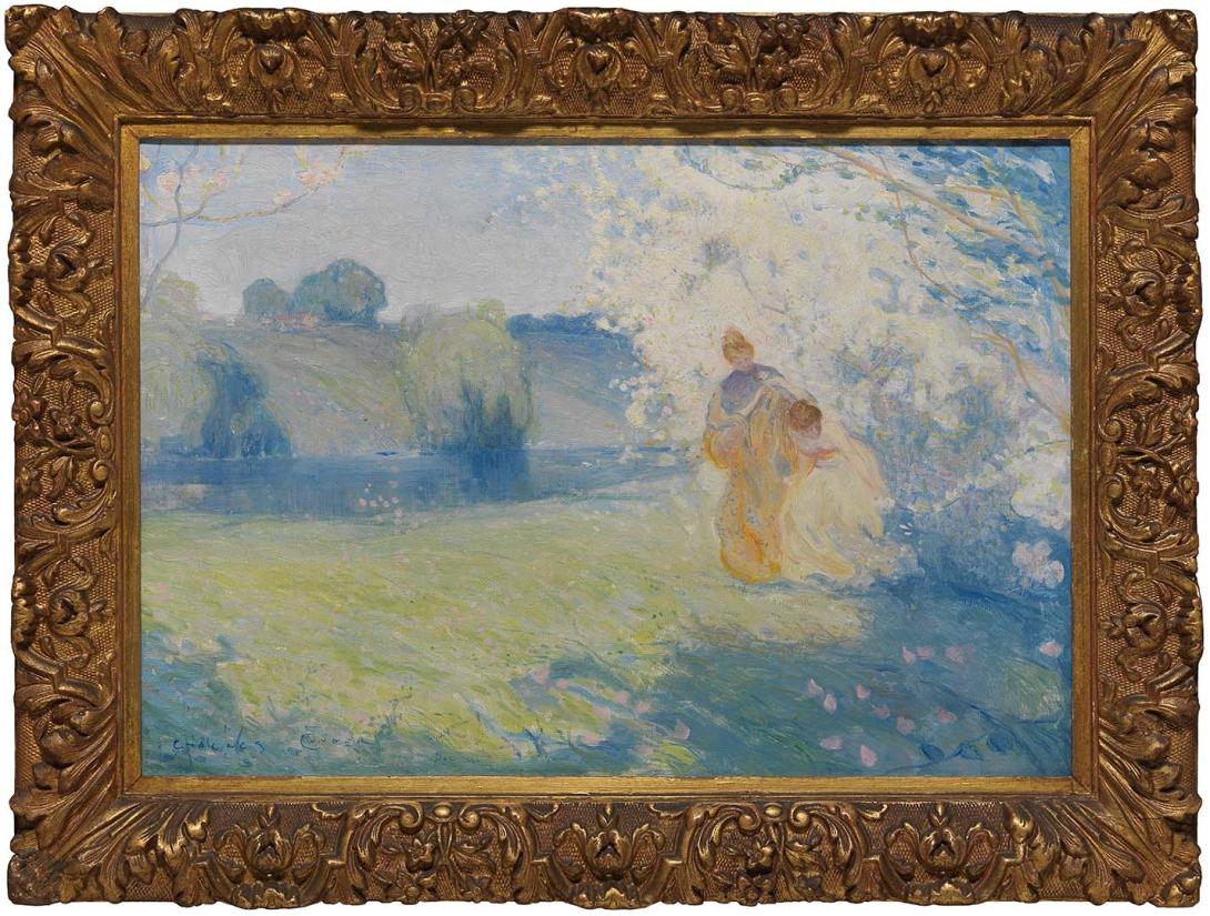 Artwork Landscape with figures this artwork made of Oil on canvas, created in 1894-01-01