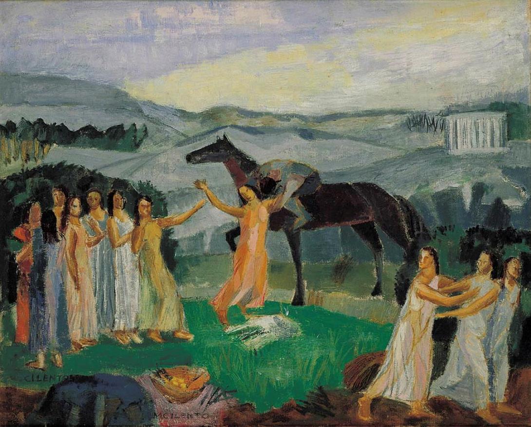 Artwork The Rape of Persephone this artwork made of Oil on canvas on composition board, created in 1947-01-01