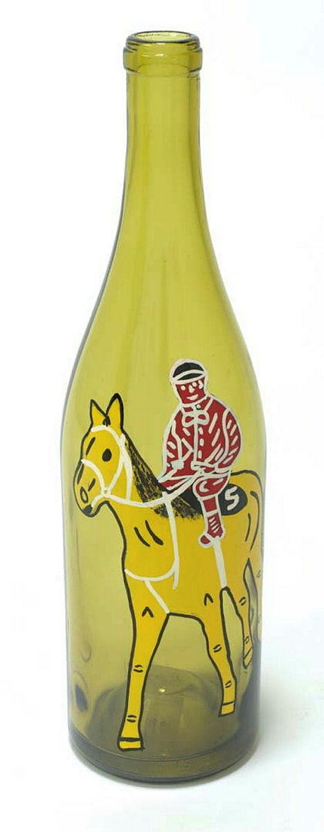 Artwork Painted chablis bottle this artwork made of Enamel household paint on glass, created in 1988-01-01