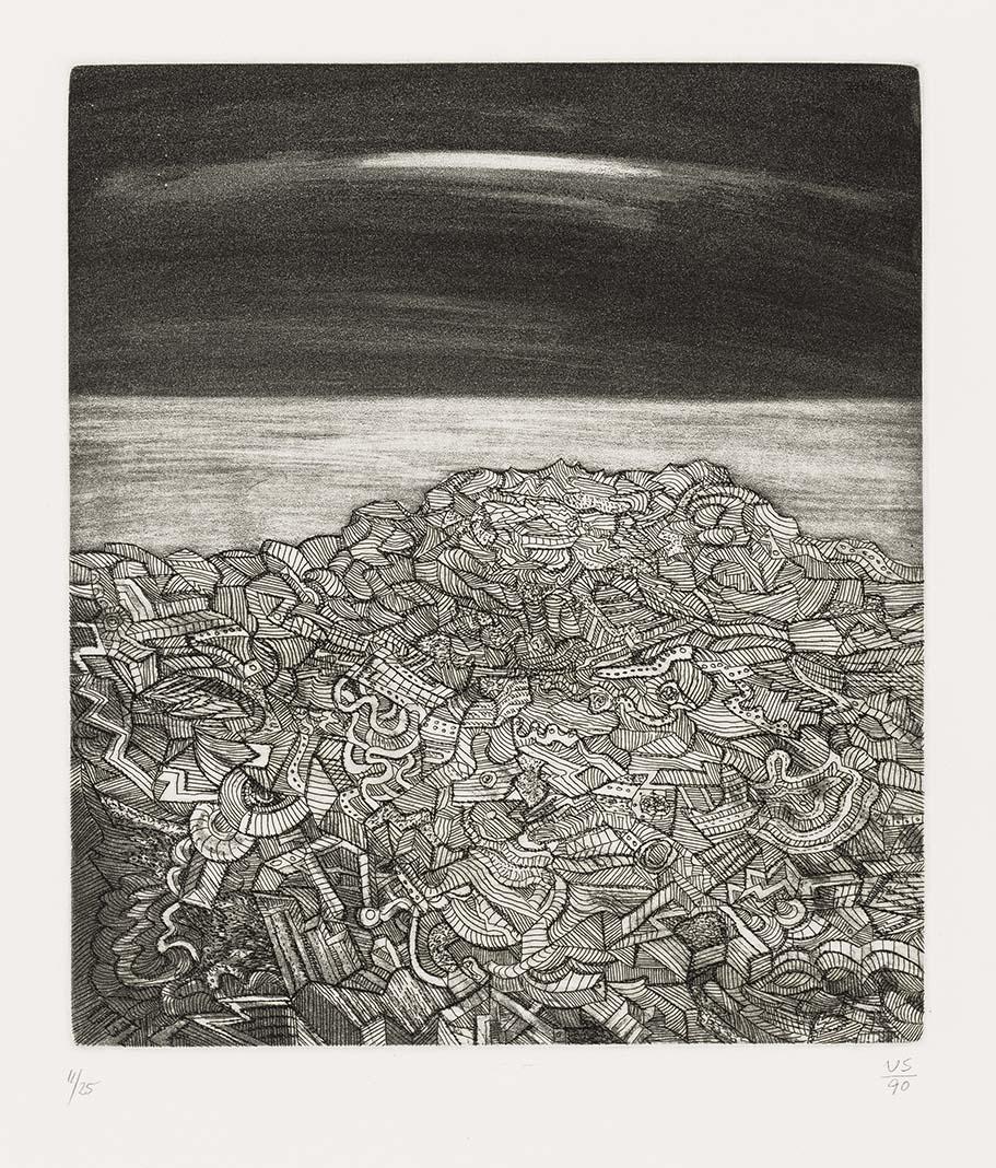 Artwork (Untitled 29) (from 'Night watch, a print cycle of thirty etchings' portfolio) this artwork made of Etching and aquatint on Arches paper, created in 1990-01-01