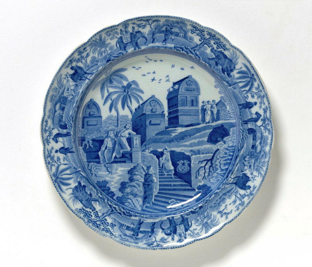 Artwork Plate:  Caramanian this artwork made of Earthenware, twelve lobed plate transfer printed in underglaze cobalt, created in 1815-01-01