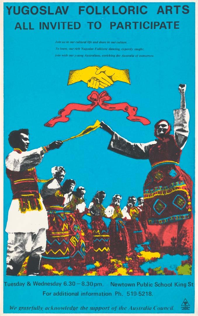 Artwork Yugoslav folkloric arts this artwork made of Screenprint and photo-screenprint on paper, created in 1972-01-01