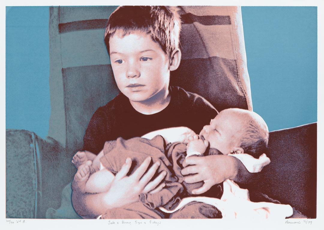 Artwork Jake and Bruno, 5 yrs and 5 days (from 'Kids' series) this artwork made of Photo-screenprint on paper, created in 1977-01-01